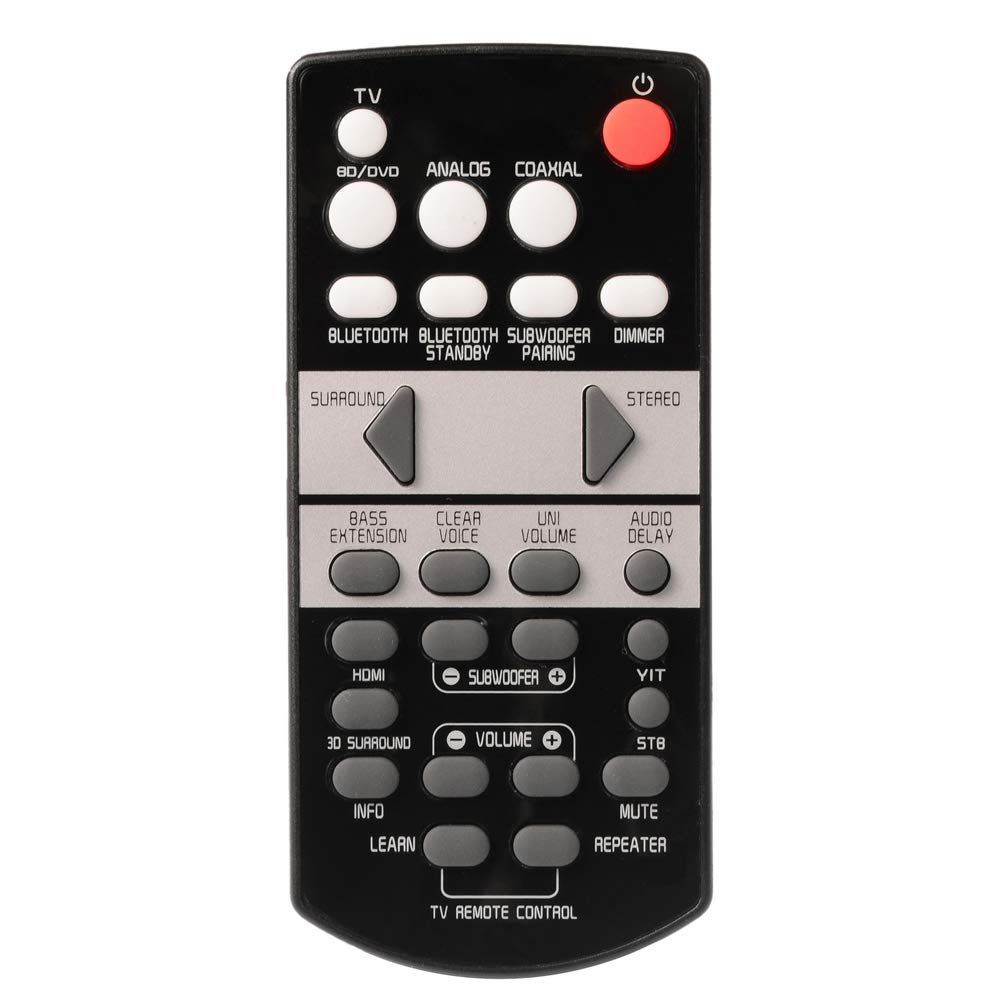 Replacement Remote Compatible with Yamaha YAS-107 YAS-108 YAS 1080 YAS-207 YAS 106 YAS-203 ATS-1070 ATS-1060 ATS-1080 ATS-1030 FSR66 ZJ78750 YAS-105 YAS-103 Soundbar Home Audio Speaker System
