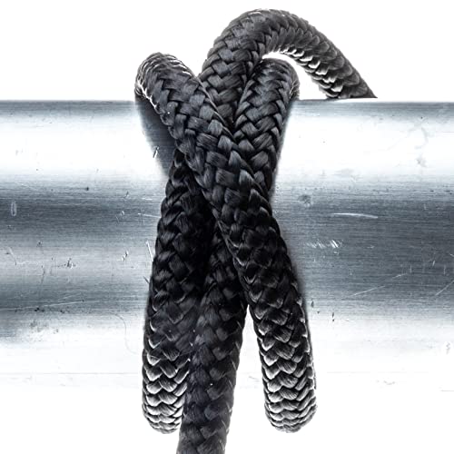 Seachoice Double-Braid Nylon Fender Line, 1/4 In. X 6 Ft., Black
