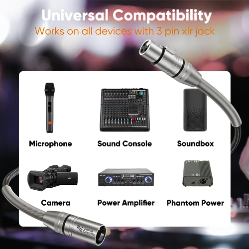CableCreation XLR Cable 6ft,Microphone XLR Male to Female Gender Change Balanced XLR Mic Speaker Cord,3 Pin XLR to XLR Extension with Braided Heavy Duty Spring Stress Relief,for Mixer,Studio,Amplifier