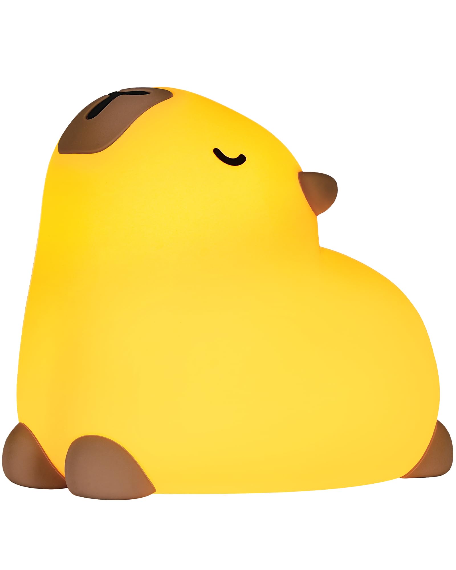 GOEBLESON Cute Capybara Night Light for Kids, Dimmable Silicone Nursery Nightlight, Squishy LED Animal Lamp, Rechargeable Bedside Touch Lamp for Adults, Ideal Gifts for Children, W91NL05