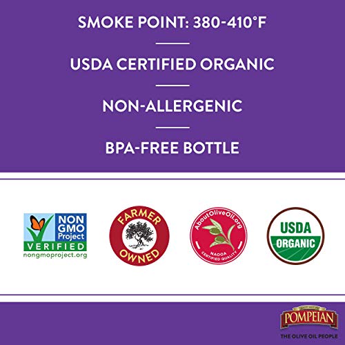 Pompeian USDA Organic Robust Extra Virgin Olive Oil, First Cold Pressed, Full-Bodied Flavor, Perfect for Salad Dressings & Marinades, 16 FL. OZ.