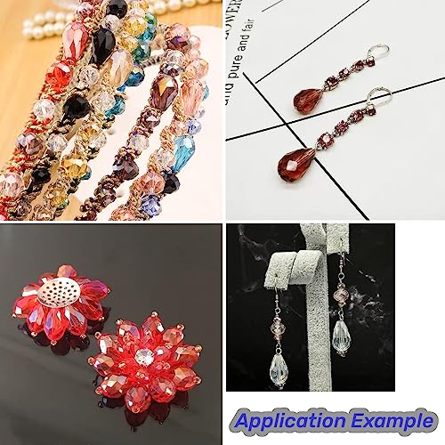 40pcs 10x15mm Crystal Glass Teardrop Beads Faceted Vertical Hole Shape Loose Spacer Beads for Jewelry Making DIY Bracelet Necklace Sewing Crafts Decoration(Orange)