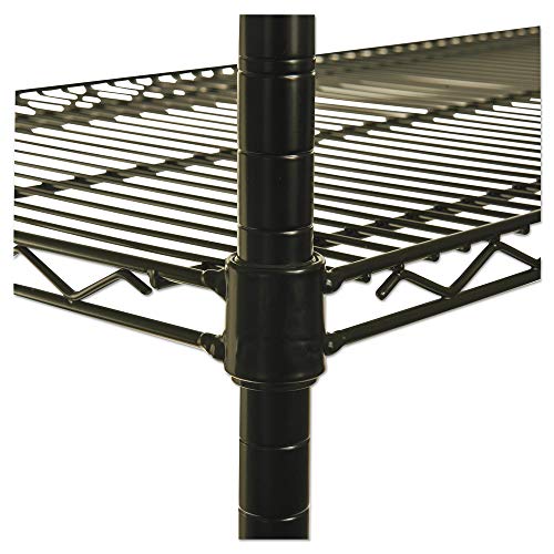 Alera ALE Industrial Heavy-Duty Wire Shelving Starter Kit, 4-Shelf, 36w x 24d x 72h, Black