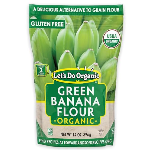 Let's Do Organic Green Banana Flour - Grain Flour Replacement, Resistant Starch, Versatile Starch, Gluten Free, Iron, Non-GMO Project Verified, USDA Organic - 14 Oz