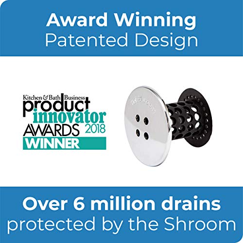 TubShroom Tub Drain Hair Catcher, Black Chrome – Protector and Catcher for Bathroom Drains, Fits 1.5” 1.75” Bathtub Shower Drains