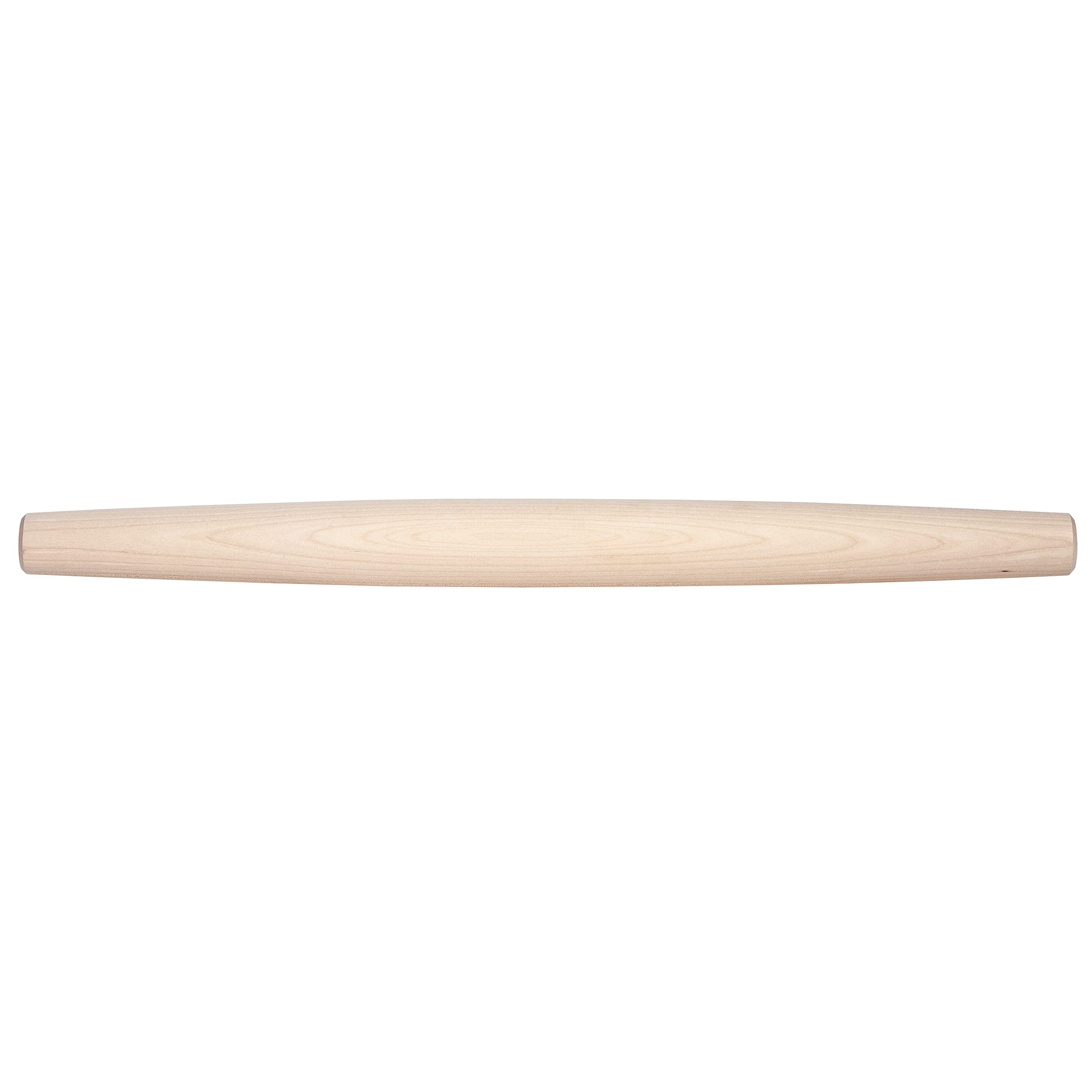 J.K. Adams Maple Wood Baking and Pastry French Rolling Pin for Pizza, Pie, Cookie Dough Roller, and More, 20.5" long x 1.75" diameter (COOP-FP1)