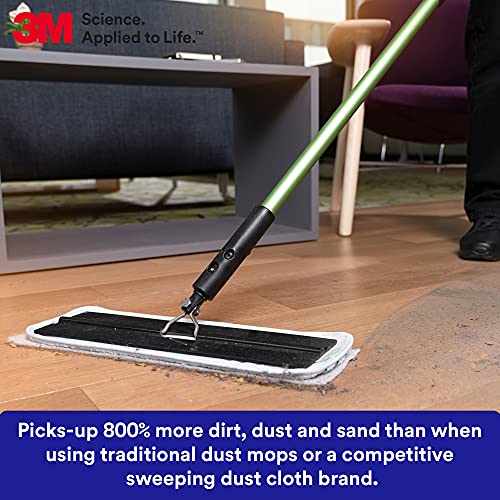 3M Easy Trap Sweep and Dust Sheets, 1 Roll of 60 5" x 6" Sheets, Disposable Easy Sweep Floor Duster, Picks Up 8x More Dirt, Dust, Sand, Hair, Works on Dry or Wet Surfaces, Hardwood Floors, 59032W