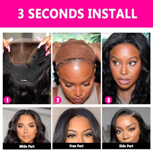 NVC Glueless Wigs Human Hair Pre Plucked Pre Cut 5x5 HD Lace Closure Wigs Human Hair for Women 180 Density Ready to Go Wig Body Wave Lace Front Wigs for Beginners (4/27 Color, 18 Inch)