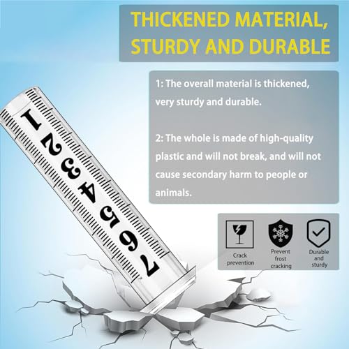Rain Gauge Replacement Tube,7" Capacity Accurate Rain Gauge Tube for Yard,Upgraded Rain Gauge Outdoor Freeze Proof Tube,Plastic Rain Meter Tube,Rainfall Measure Tube,1 Thickened Tube with 1 Brush