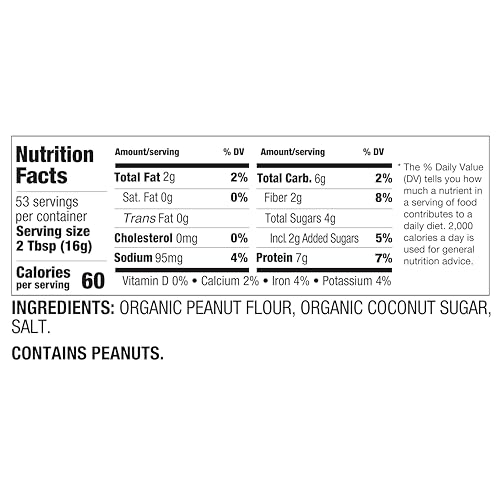 PBfit All-Natural Organic Peanut Butter Powder, Powdered Peanut Spread from Real Roasted Pressed Peanuts, 7g of Protein 7% DV, 30 Ounce (Pack of 1)