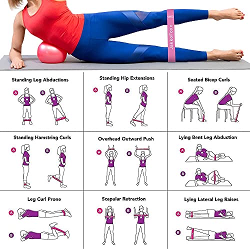 Resistance Loop Exercise Bands Exercise Bands for Home Fitness, Stretching, Strength Training, Physical Therapy,Elastic Workout Bands for Women Men Kids, Set of 5 (Assorted)