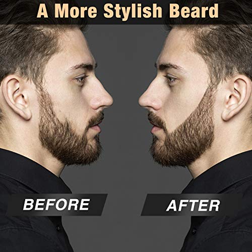 Beard Pencil Filler for man Water Proof Beard pen and beard brush Long Lasting Coverage Natural Finish, Male Mustache Repair Shape, Effective Enhance Facial Hair (BLACK)