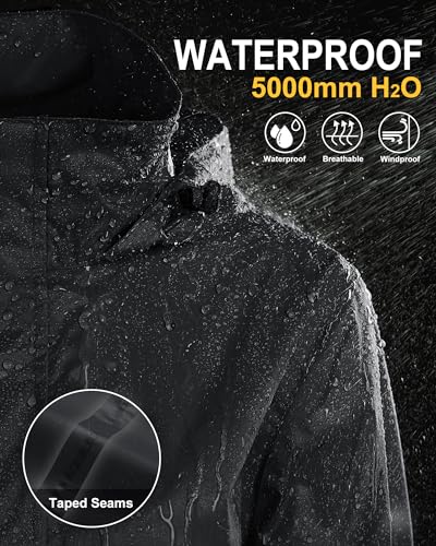 33,000ft Women's Rain Jacket Waterproof Lightweight Packable Raincoat with Hood for Golf Hiking Travel Windbreaker