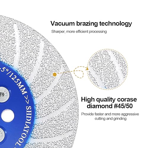 SHDIATOOL Diamond Cutting Saw Blade 4-Inch,Cut-Off Wheel Granite Grinding Disc 5/8 inch-11 Flange for Marble Concrete Tile Ceramic 100mm