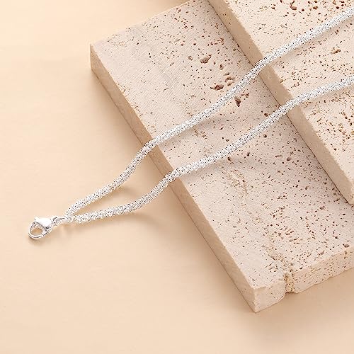 koperin Ankle Bracelets for Women, Silver Layered Glitter Waterproof Anklet for Women 14K Gold Plated Anklets Sterling Silver Layered Moon Pendant Anklet Summer Beach Waterproof Jewelry