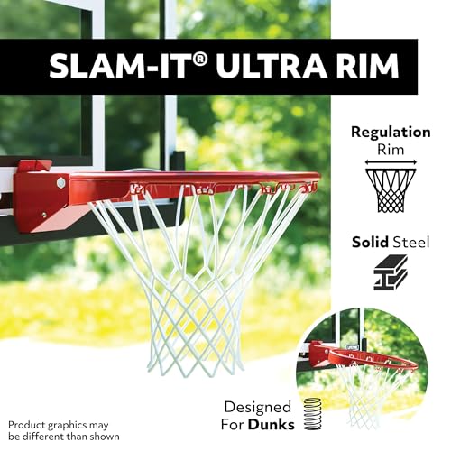 Lifetime Crank Adjust In Ground Tempered Glass Basketball Hoop, 54", Clear