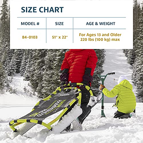 Yukon Charlie's Hammerhead Pro HD Sled | Single Rider, Speed and Steering Control, 52-inch x 22-inch, for Ages 13+