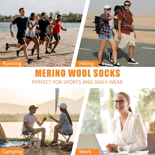 RZTT Merino Wool Socks for Men Athletic Low Cut Socks for Women 9-11 with Arch Support Breathable Soft Wool Ankle Socks,3 Pairs,Large,Brown