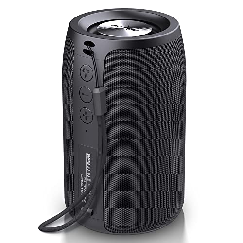 ZEALOT Portable Bluetooth Speakers, Wireless Speaker,S32 Samll Outdoor Speaker, Waterproof IPX5, Stereo Pairing/USB/MIC/TF Card/AUX for iOS Andriod Gift for Men,Kids -Black