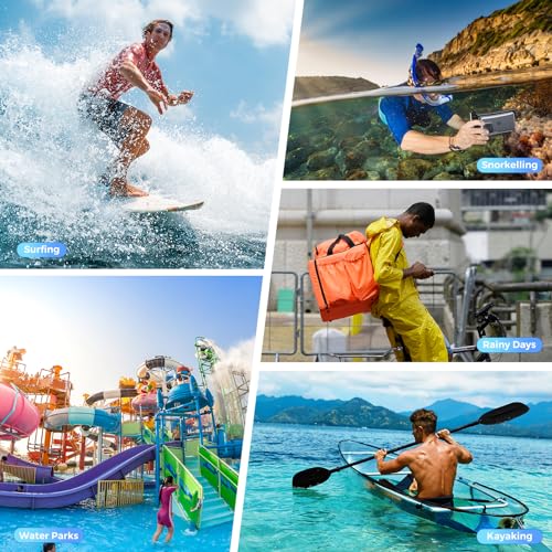 ProCase 2 Pack Floating Waterproof Phone Pouch Up to 7.0", Water Proof Underwater Case Dry Bag Cell Phone Protector for iPhone 15 14 13 Pro Max, Galaxy S24 S23 Ultra, Beach Essential - Black