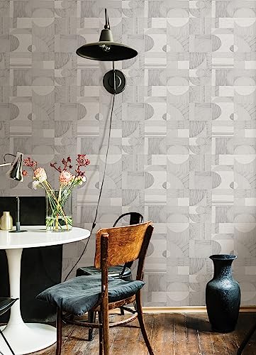 NuWallpaper Silver Margo Geometric Peel & Stick Wallpaper