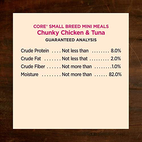Wellness CORE Natural Grain Free Small Breed Mini Meals Wet Dog Food, Chunky Chicken & Chicken Liver Entrée in Gravy, 3-Ounce Pouch (Pack of 12)