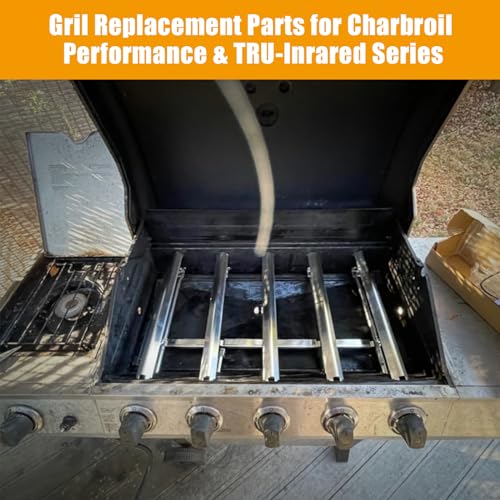 WEBROIL Grill Replacement Parts for Charbroil Performance 2 Burner 463654022, 463655021, 463655421,Grill Part for Charbroil 4 Burner 463365021,Grill Burner G327-2100-W1,Heat Tent G325-0002-W1,Set of 2