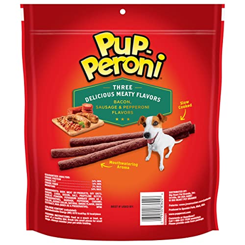 Pup-Peroni Dog Treats, Triple Meat Lovers Flavor, 22.5 Ounce, Bacon, Sausage and Pepperoni, No Red 40 or Fillers