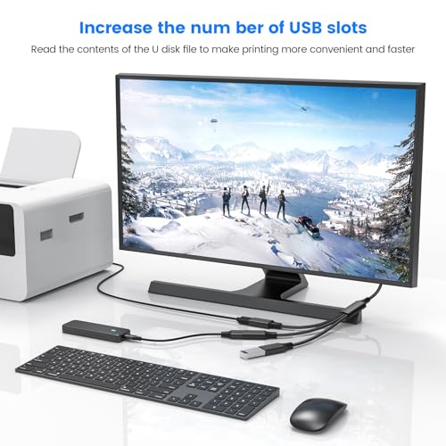 MOGOOD USB Splitter Cable, 1 Male to 3 Female USB2.0 Adapter, USB Extension Cable for Charging/Data Transfer/Laptop/Mac