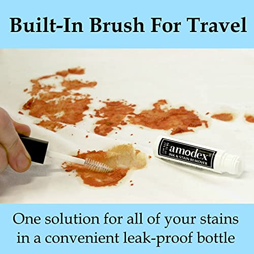 Amodex Ink & Stain Remover Traveler 0.5oz Bottle with Built-in Brush