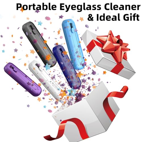 Glasses Cleaner Eyeglass Cleaning Kit- Eye Glass Cleaners Spray with Microfiber Lens Cleaner Cloth, Portable Glasses Cleaning Kit for Travel, 100% Safe Eyeglasses Cleaner Tool, No Streaks & Scratch, Black