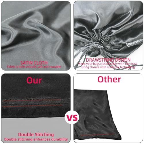 12 Pack Dust Bags for Handbags, Silk Cloth Bag With Drawstring Large Travel Storage Pouch for Handbag Purse Shoes Boots