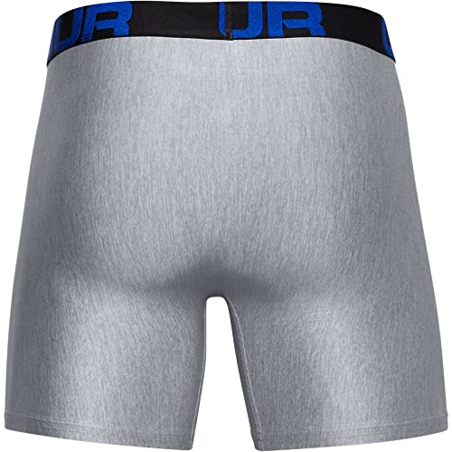 Under Armour mens Tech 6-inch Boxerjock 2-Pack , Academy Blue (408)/Mod Gray Light Heather , X-Large