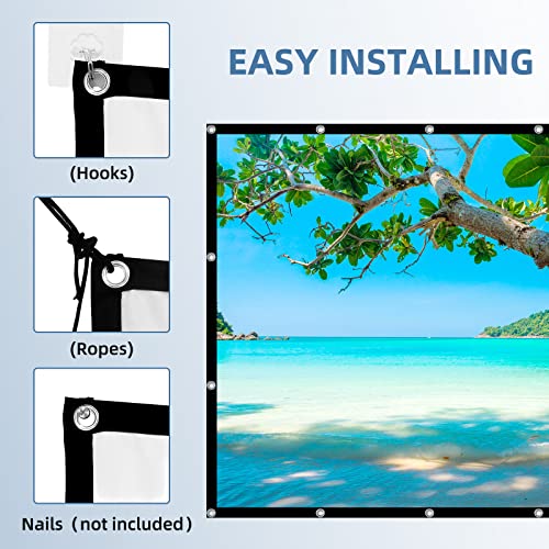 Projector Screen,HUANYINGBJB 4K 16:9 HD Rear Front Projector Screen Foldable Projection Screen Double-Sided Portable Outdoor Indoor Projector Screen Small for Movie Home Theater (60 inches)