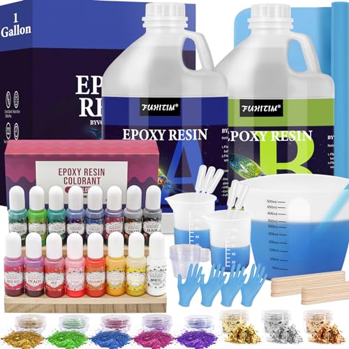 Epoxy Resin 1 Gallon - Crystal Clear Epoxy Resin Kit - Self-Leveling, High-Glossy, No Yellowing, No Bubbles Casting Resin Perfect for Crafts, Table Tops, DIY 1:1 Ratio