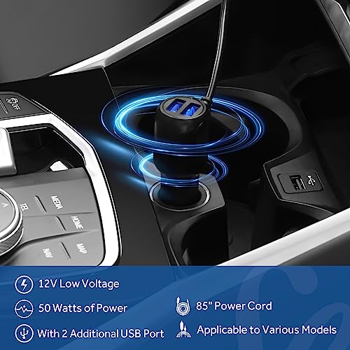 SEALY 12-Volt Heated Car Blanket with 2 USB Output Ports, 3 Heating Levels & 4 Hours Auto Off, Electric Blanket for Car, Truck, SUV, RV or Camping, Machine Washable, 59" X 43", Plaid