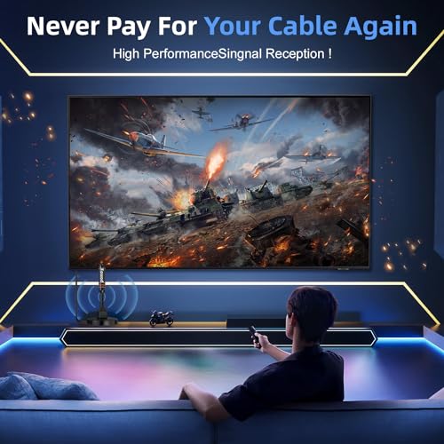 HD Digital TV Antenna Small Indoor Outdoor, Includes Magnetic Base and 360° Reception Support Smart 4K 1080P Fire and All Older TV's HDTV Television for Free Local Channels -10ft Coax Cable
