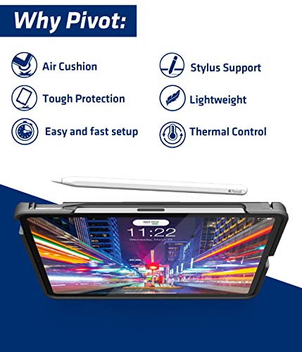 PIVOT A20A Atlas Robust Tablet Case - Fits iPad Air 4th gen & iPad Pro 11 in (1st - 3rd gen) - 360 Degree Protection - for Professional Pilots, General Aviation - Black