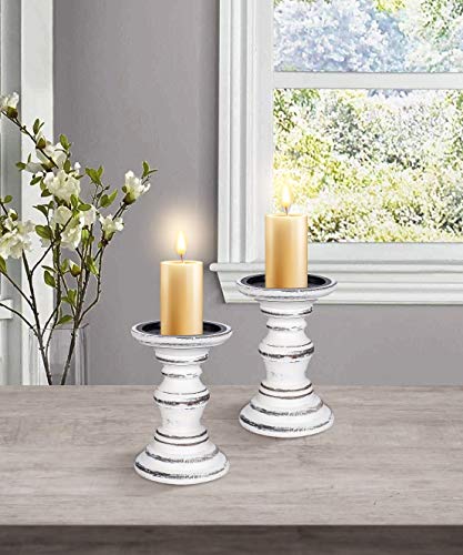 Candle Holder,Candle Holder Set of 2,Tall Candle Holders,Candle Stand,White Candle Holder,Pillar Candle,Wood Candle Holder,Candle Holder Farmhouse,Wooden Candle Holder,Pillar Candle Holder 11" High