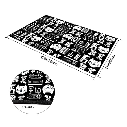 Lacut Game Rug Teen Boys Carpet with Game Controller Decoration, 3D Gaming Rugs for Boy’s Bedroom Living Room Playroom, Non-Slip Gamer Carpet Children Gaming Area Rugs (47" x 31")