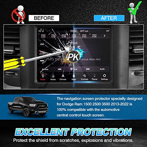 Autorder Custom Fit for Screen Protector 2013-2020 2021 2022 Dodge Ram 1500 2500 3500 Accessories Tempered Glass 9H Navigation Display Touchscreen Protective Film(8.4-Inch)