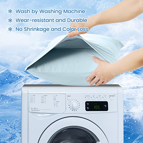 Cozy Bliss Cooling Pillowcases for Hot Sleepers, Q-Max>0.4 Standard Pillow Cases Envelope Closure for Night Sweats, Double Sided Cooling, Summer Breathable Soft for Hair Skin, Blue Pillow Covers