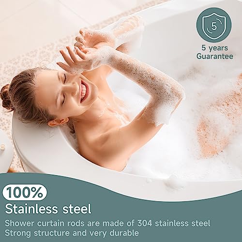 Shower Curtain Rod, L Shaped Black Shower Rods, Stainless Steel Corner Shower Rod 29-41 × 29-41 inch, Free 18 Rings, No Driilling Install, for Bathroom, Clothing Store, Private Space