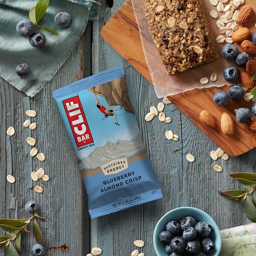 CLIF BAR - Blueberry Almond Crisp - Made with Organic Oats - 11g Protein - Non-GMO - Plant Based - Energy Bars - 2.4 oz. (6 Pack)