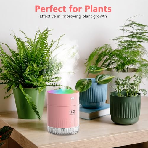 besky Small Portable Humidifiers for Bedroom, USB Rechargeable Mini Cool Mist Humidifier 2 Modes Super Quiet with Colorful Night Lamp, Suitable for Travel Office Family