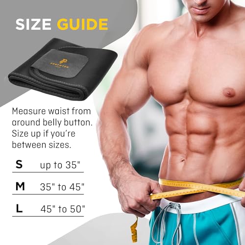 Perfotek Waist Trainer for Women Lower Belly - Waist Trimmer Belt Sauna Tummy Toner Low Back and Lumbar Support with Sauna Suit Effect (Small Black)