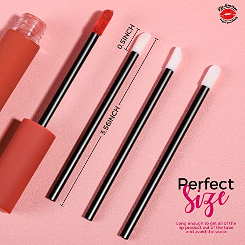 Teenitor 600 Pcs Disposable Lip wands Lip Applicators Disposable, Lipstick Testers Wands Lint Free Applicators for Makeup Lip Brushes Wands Makeup Beauty Tool Black