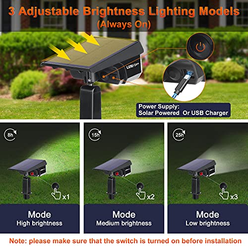 LEREKAM 40 LEDs Spotlights,IP65 Waterproof Solar Powered Landscape Spotlights 2-in-1 Wall Light, Outdoor Landscaping Lights Auto On/Off for Yard Garden 2Pack Warm-White