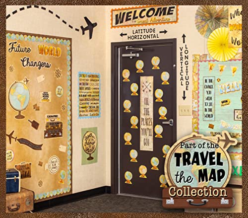 Travel The Map Hanging Paper Fans (TCR77034)