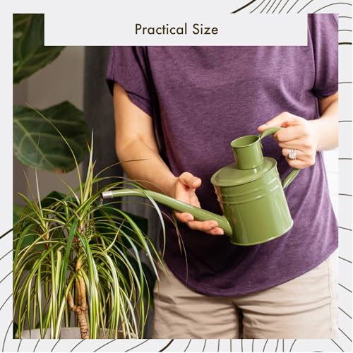 Watering Can for Kids - Play Time or Practical Use - Childs Metal Watering Can - Small Water Can for Boys and Girls, Perfect for Easter Gift -32 oz (Blue)